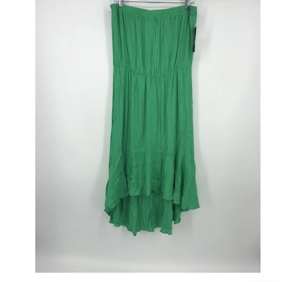 Coco Bianco Crepe Hi Low Ruffle Strapless Dress - Picture 1 of 5